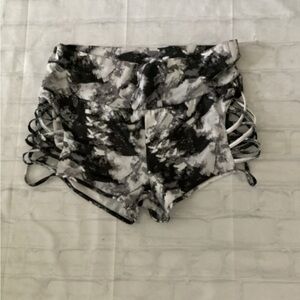 Black and White Tie-Dye Shorts